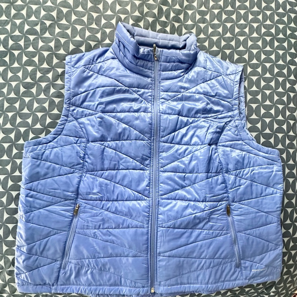 Columbia Womens 2X Light Blue Quilted Vest